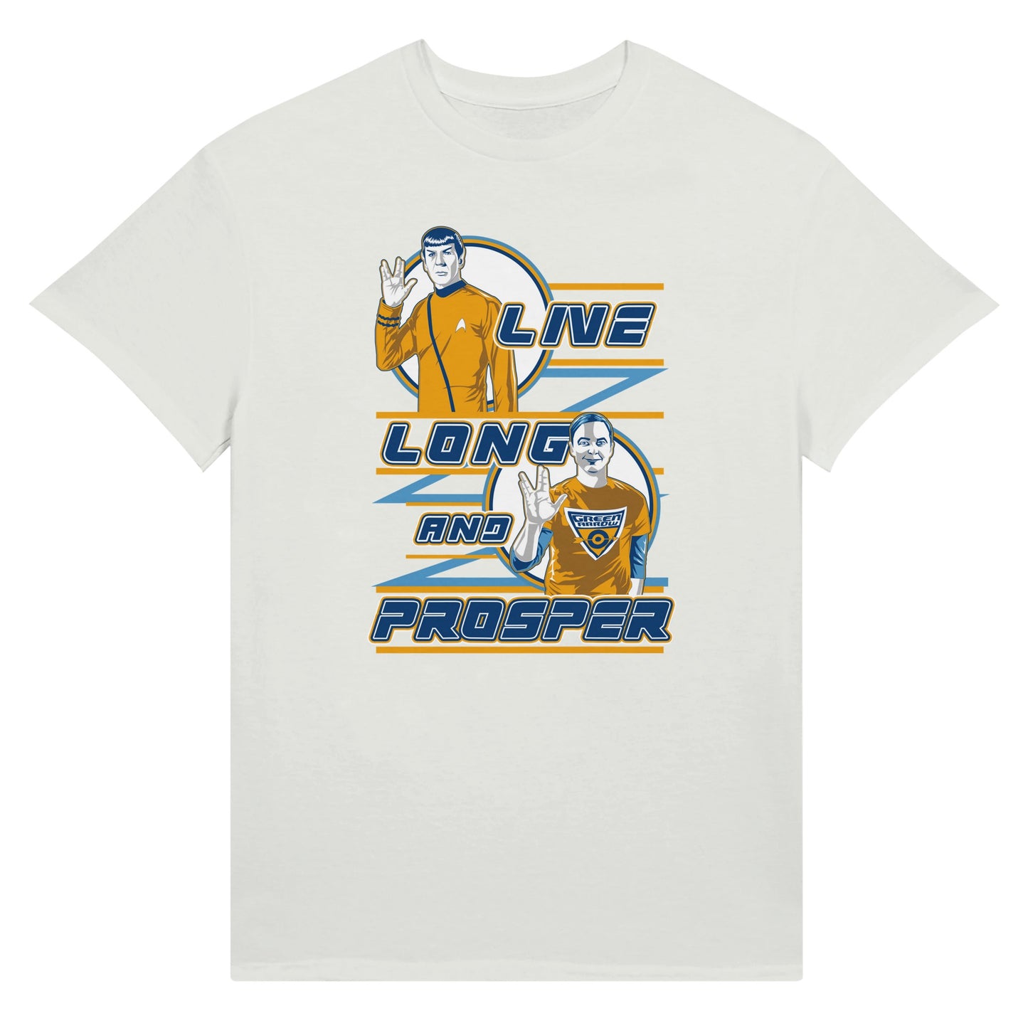 Spock and Sheldon white t-shirt