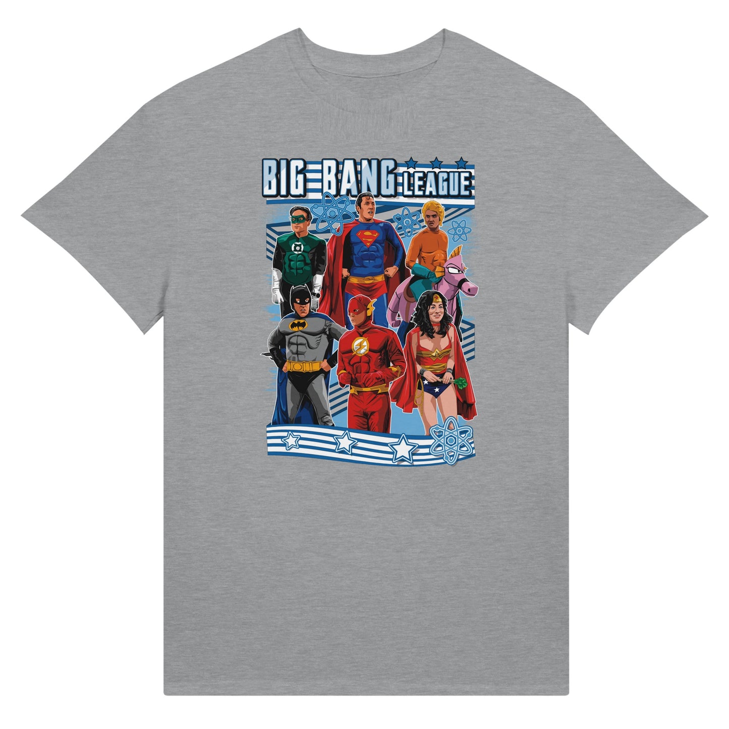 The Big Bang League of Justice grey t-shirt
