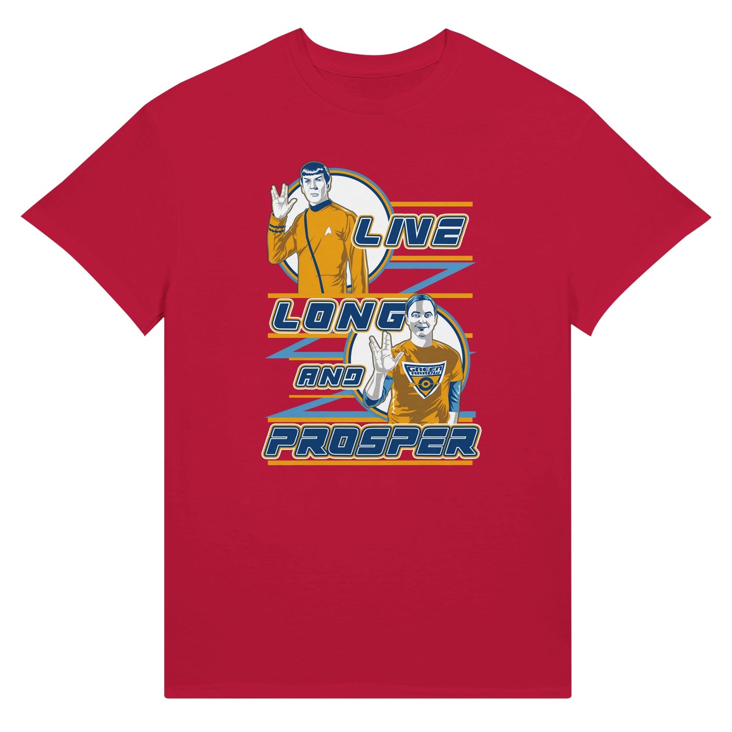 Spock and Sheldon red t-shirt