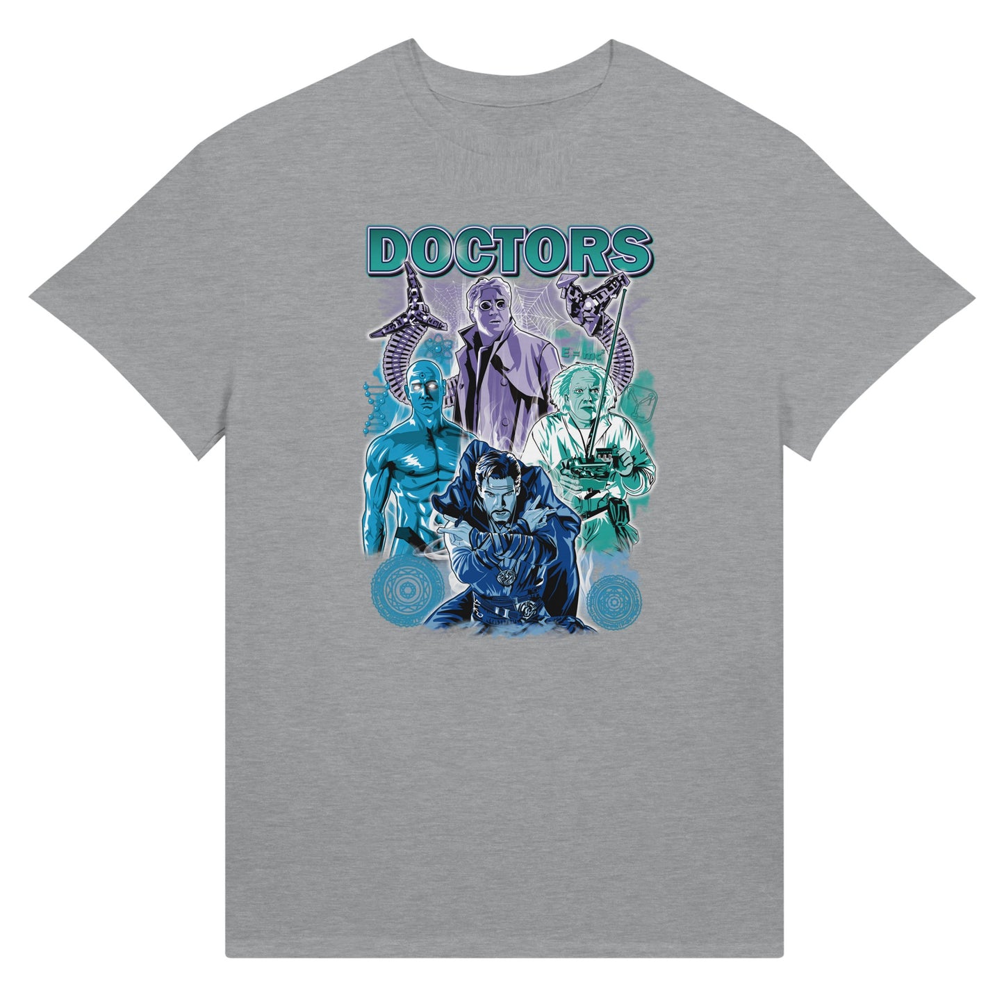 Silver Doctors T-shirt from movies Back to the future, Avengers, Dr Strange, SpiderMan