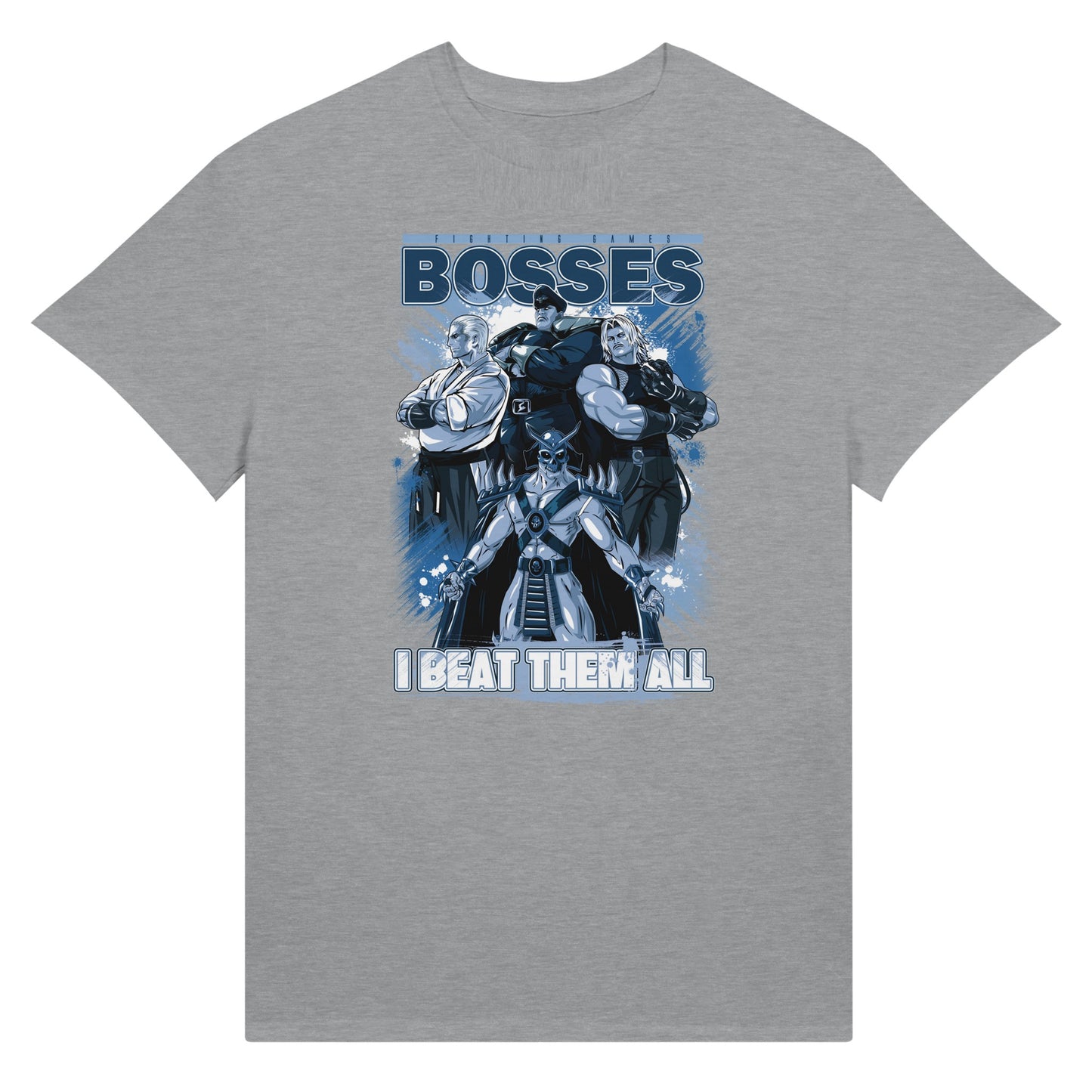 Fighting game bosses t-shirt grey