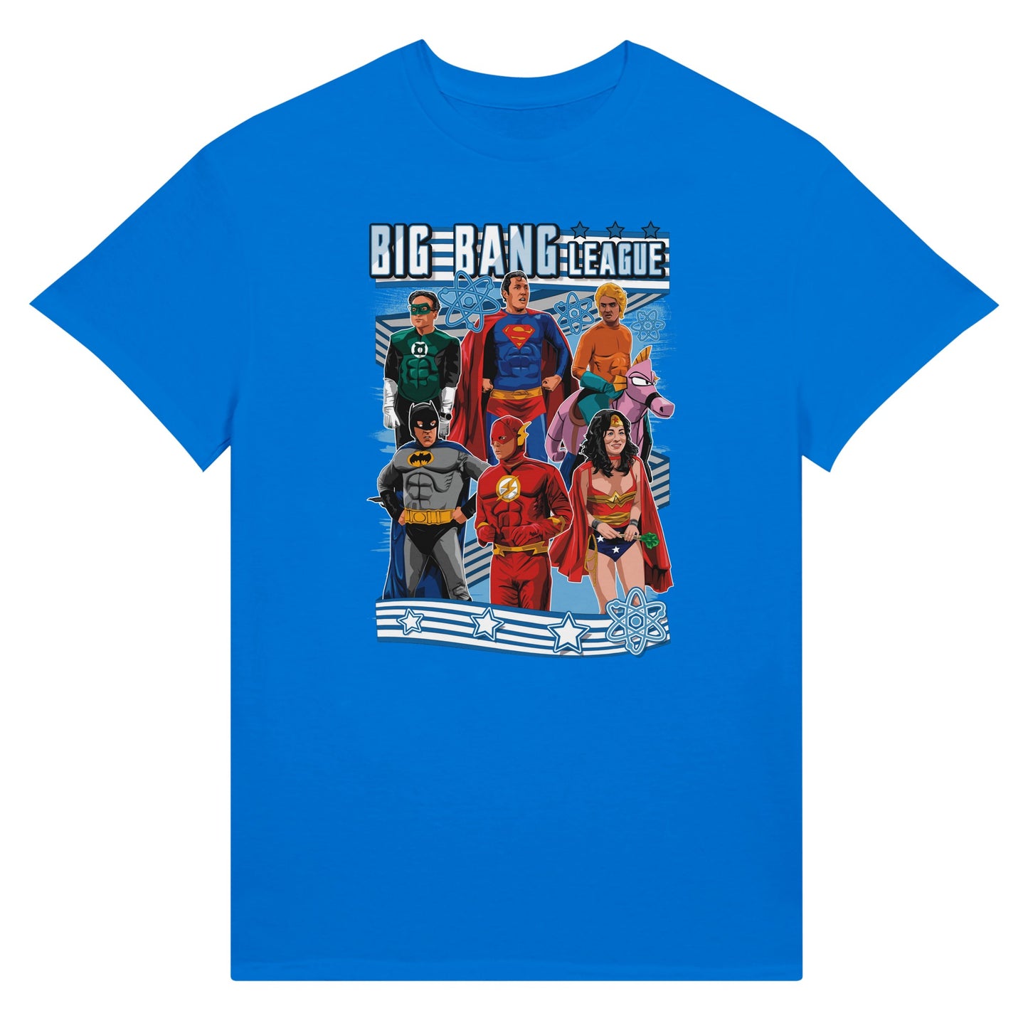 The Big Bang League of Justice blue t-shirt