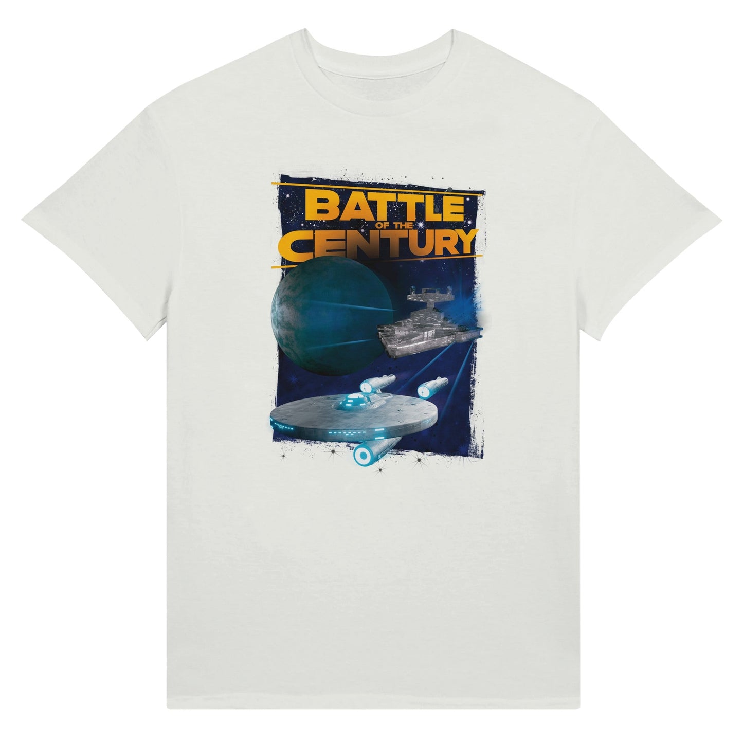 Star wars and star trek space ships white t-shirt