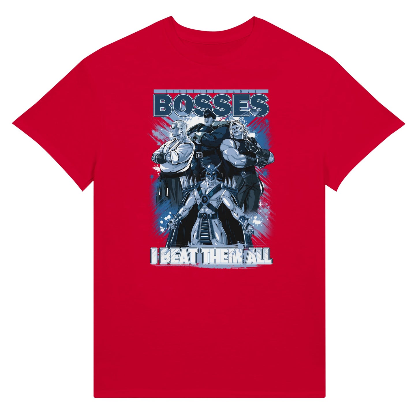 Fighting game bosses t-shirt red