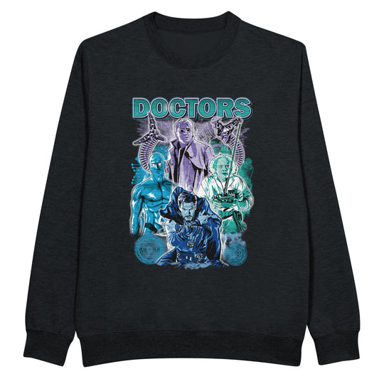 Black Doctors sweatshirt from movies Back to the future, Avengers, Dr Strange, SpiderMan
