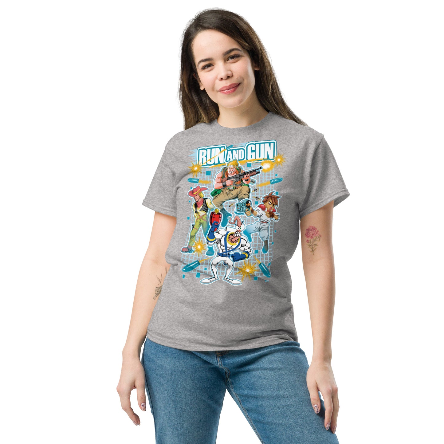 Camisetas de algodón ultra suave de Run 'n Gun Games | UnrealGeeks
