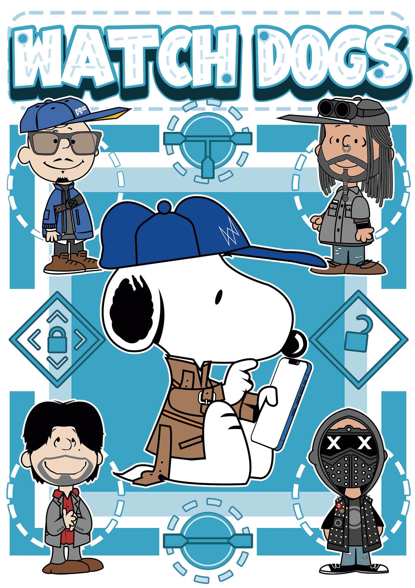 Watch Dogs (Snoopy style) - Ultra Cotton T-shirt | UnrealGeeks