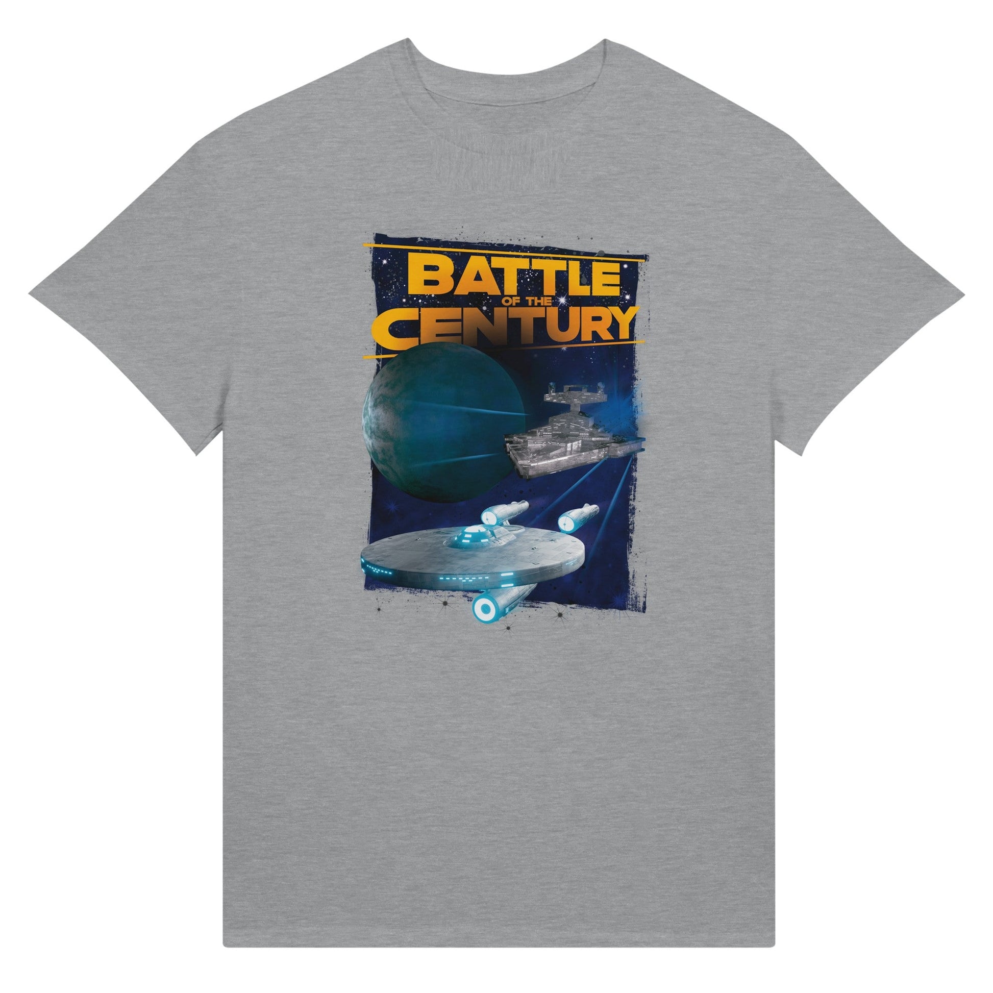 Star wars and star trek space ships grey t-shirt