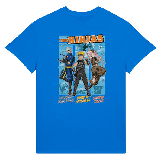 The ninjas anime blue t-shirt Naruto Kakashi and Sakura 