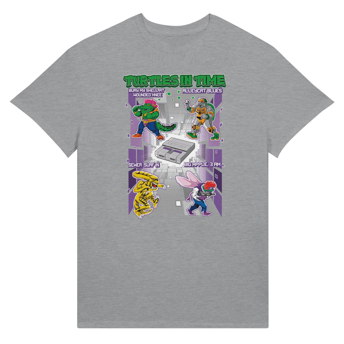 Teenage Mutant Ninja Turtles game t-shirt grey