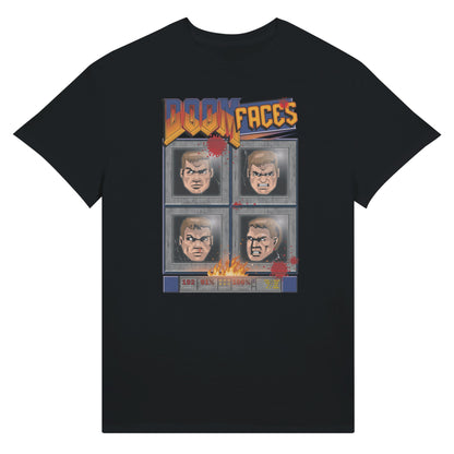 Doom faces game black t-shirt