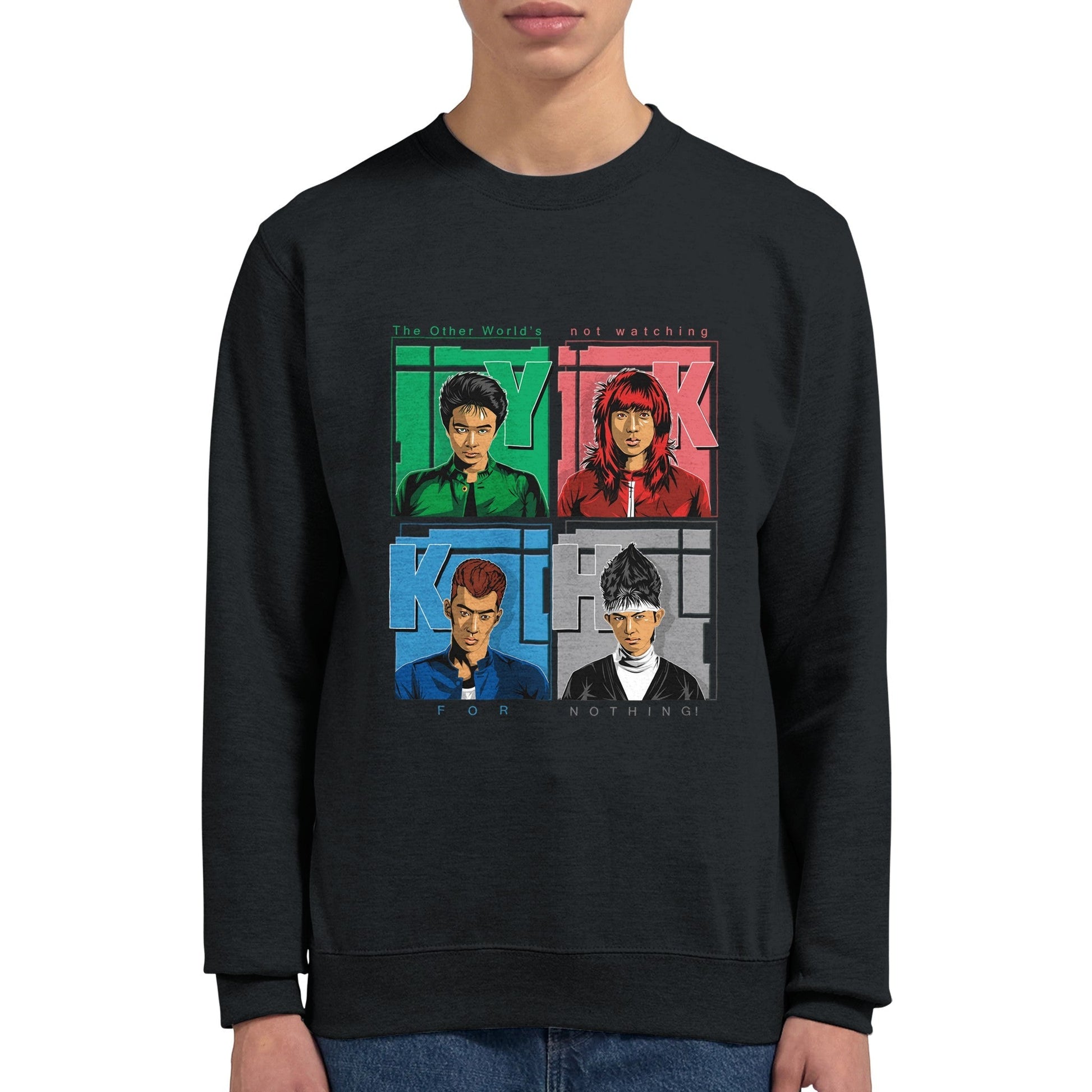 YuYu Hakusho black sweatshirt model