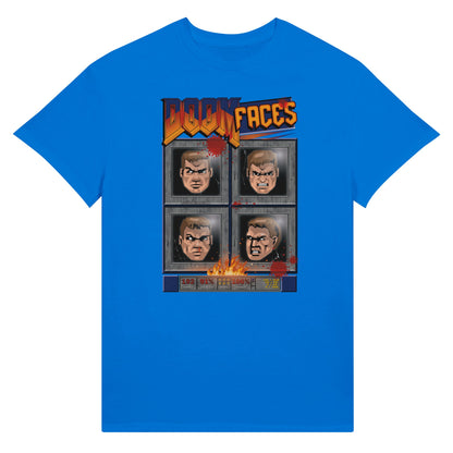 Doom faces game blue t-shirt