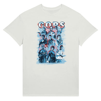 White T-shirt with Greatest cops from the movies