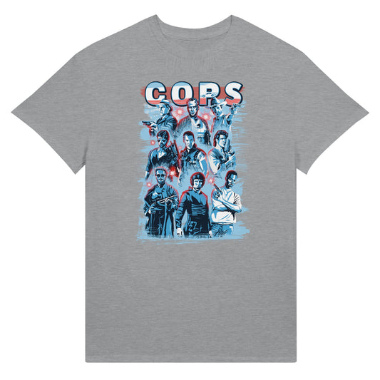 Gray T-shirt with Greatest cops from the movies