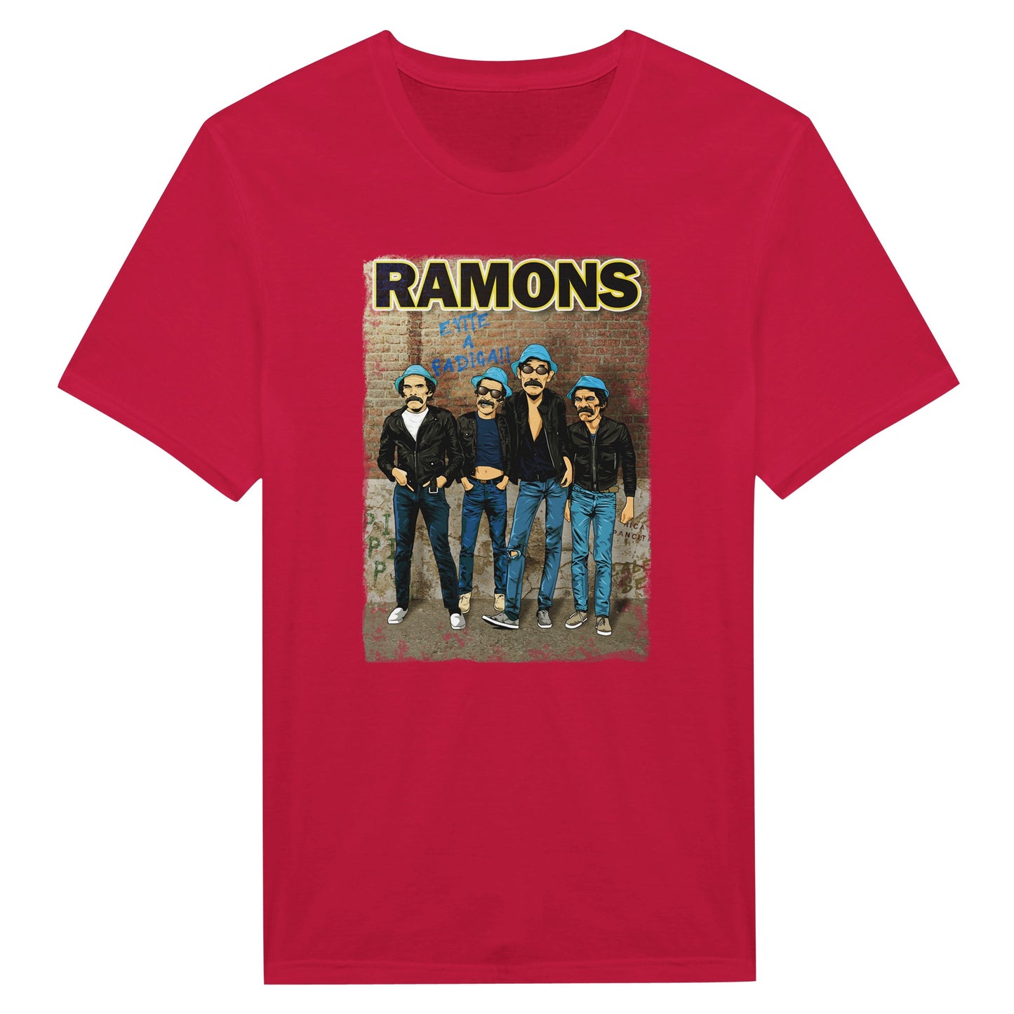 Red Dom Ramon (El chavo del 8) and Ramones band album cover