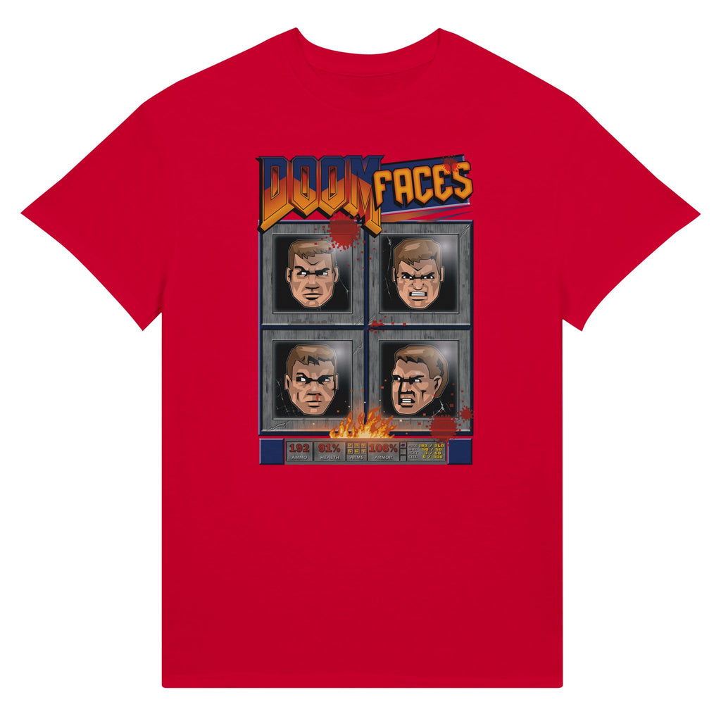 Doom faces game red t-shirt