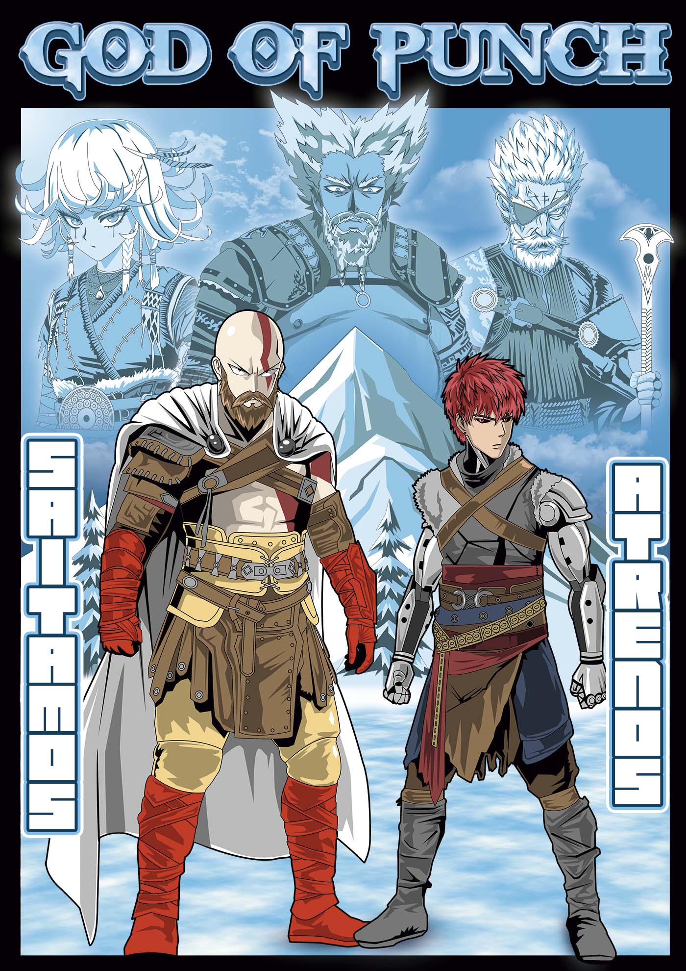 God of War Ragnarök (One-Punch Man) - Premium Sweatshirt | UnrealGeeks