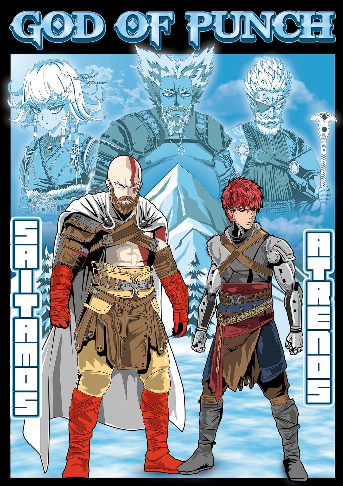 God of War Ragnarök (One-Punch Man) - Premium Sweatshirt | UnrealGeeks - UnrealGeeks