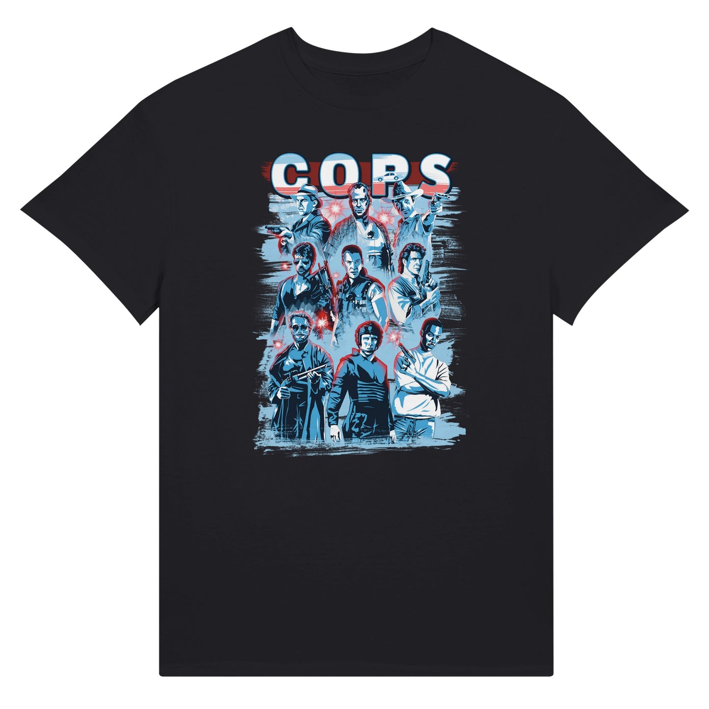 Dark Green T-shirt with Greatest cops from the movies