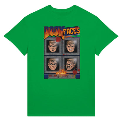 Doom faces game green t-shirt