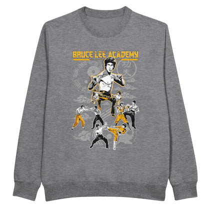 Grey Sweatshirt with Bruce Lee martial arts fighting