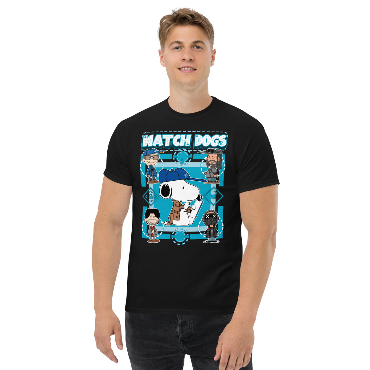 Watch Dogs (Snoopy style) - Ultra Cotton T-shirt | UnrealGeeks - UnrealGeeks