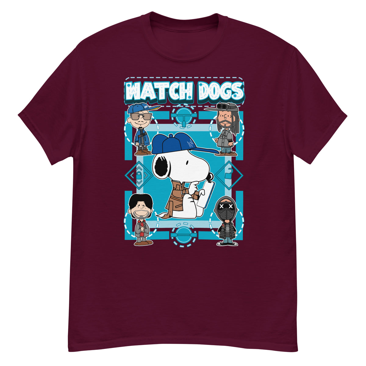 Watch Dogs (Snoopy style) - Ultra Cotton T-shirt | UnrealGeeks - UnrealGeeks