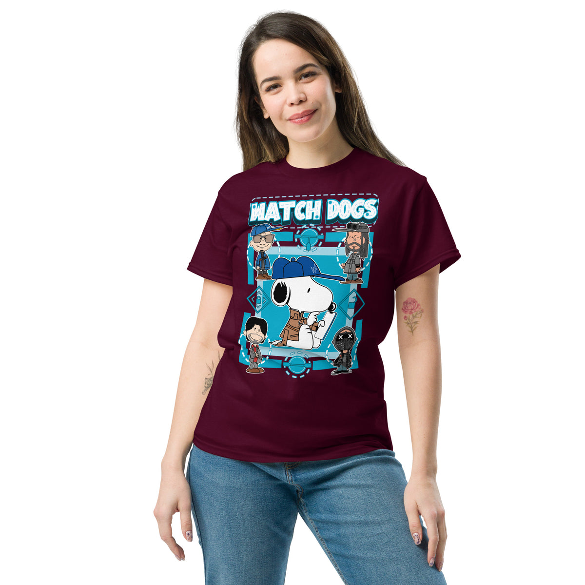 Watch Dogs (Snoopy style) - Ultra Cotton T-shirt | UnrealGeeks - UnrealGeeks