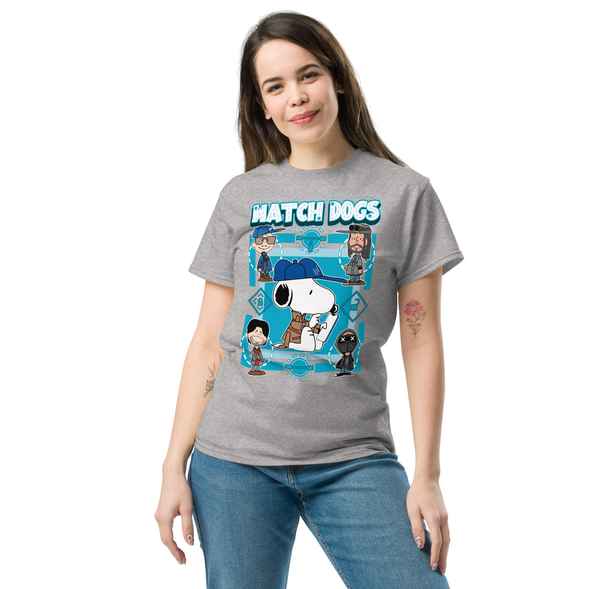 Watch Dogs (Snoopy style) - Ultra Cotton T-shirt | UnrealGeeks - UnrealGeeks