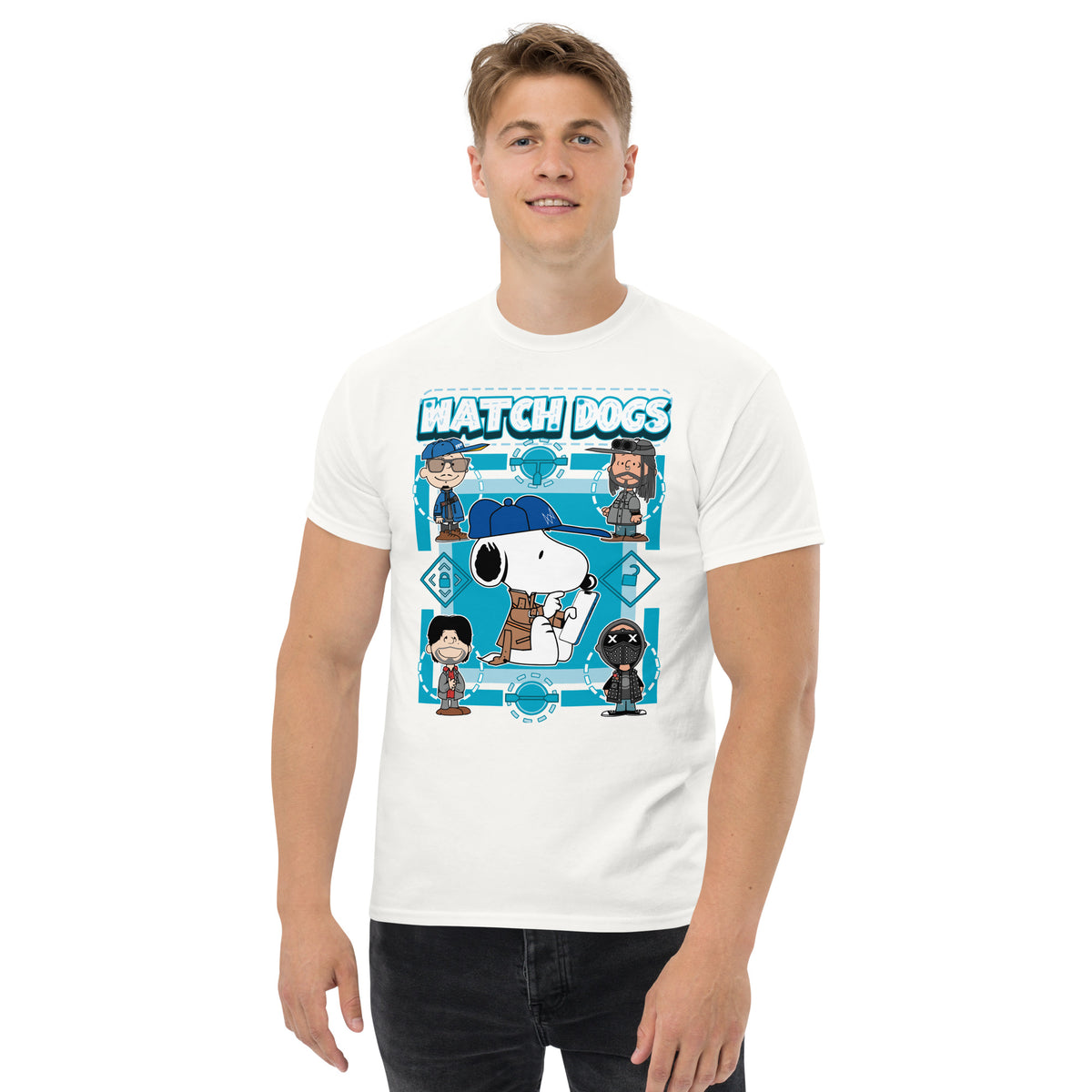 Watch Dogs (Snoopy style) - Ultra Cotton T-shirt | UnrealGeeks - UnrealGeeks