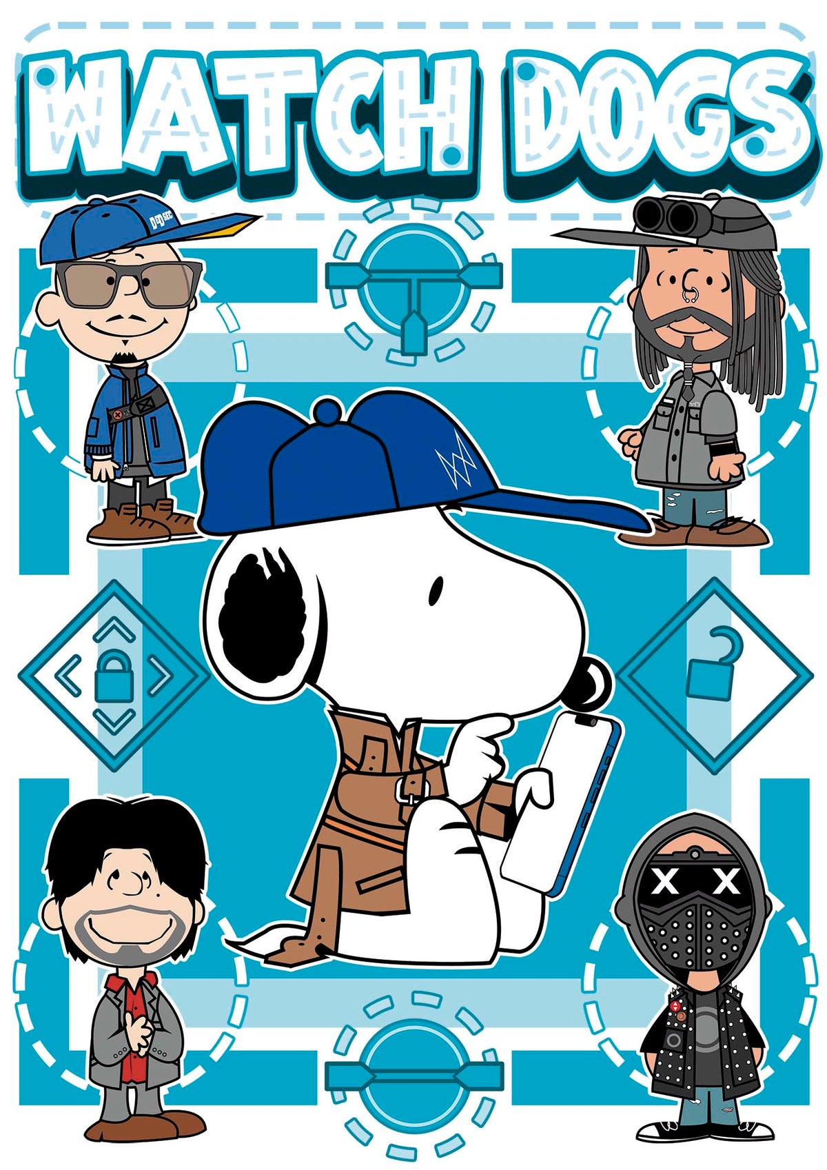 Watch Dogs (Snoopy style) - Ultra Cotton T-shirt | UnrealGeeks - UnrealGeeks